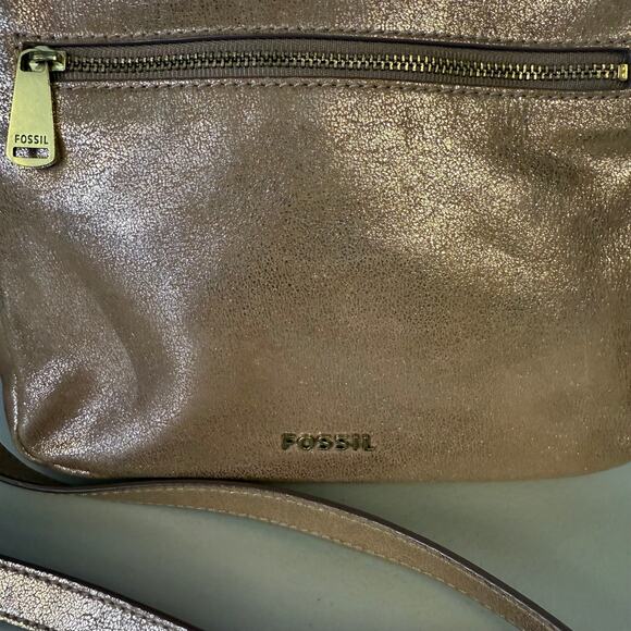 FOSSIL Rose Gold Piper Toaster Metallic Leather Crossbody Purse Shoulder Bag‎ - Picture 2 of 14